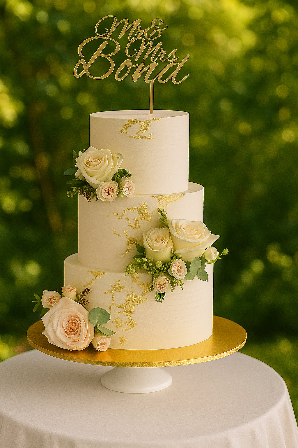 Charmed Aura Wedding Cake two tier wedding cake in Meerut by The Baking Kaur — luxury designer finish with elegant details and premium embellishments. Perfect for weddings, engagements, and anniversary celebrations.