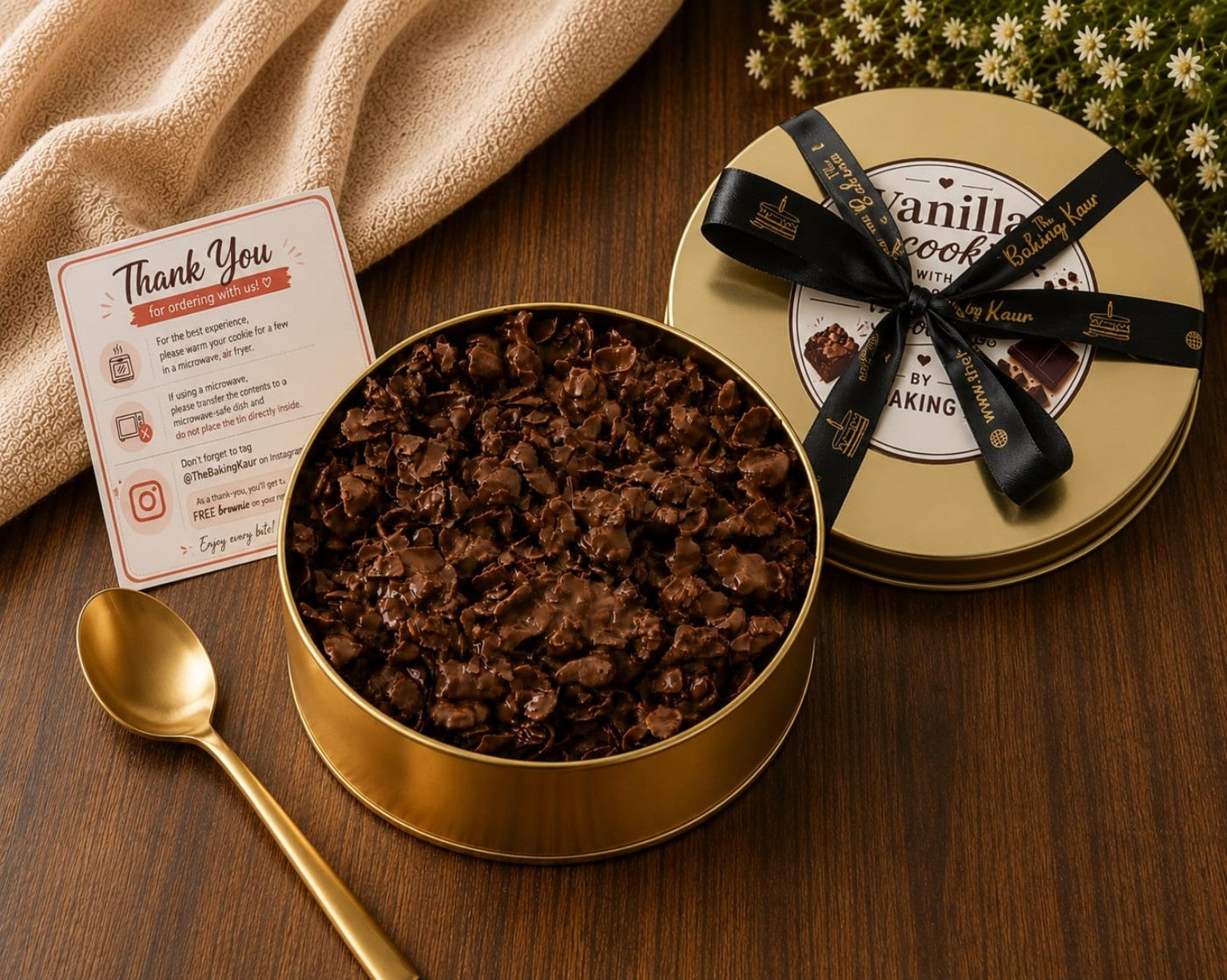 Chocolate Crunch Viral Cookie Tin, The Baking Kaur, Meerut