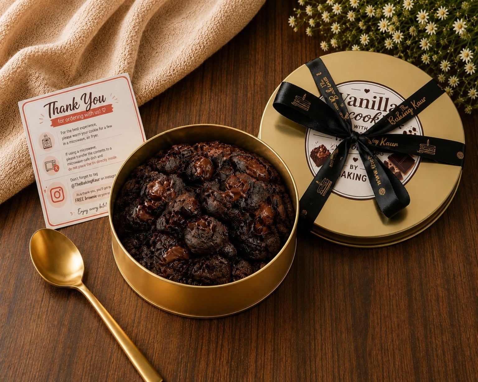 Chocolate Nutella Viral Cookie Tin, The Baking Kaur, Meerut