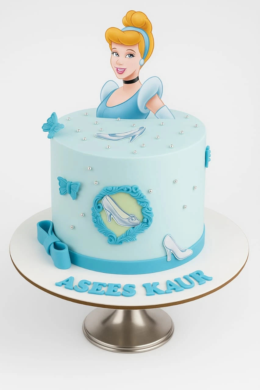 Cinderella Theme Birthday Cake by The Baking Kaur
