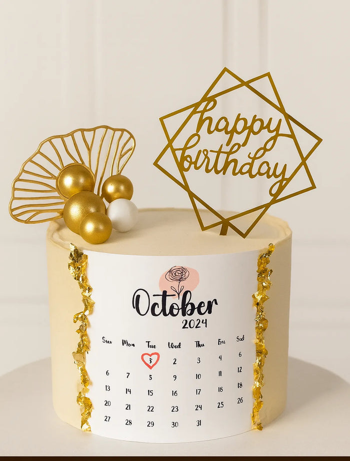Couple Anniversary Calendar Cake