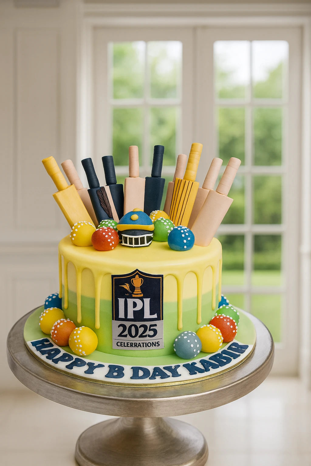 Cricket Ground Theme Birthday Cake