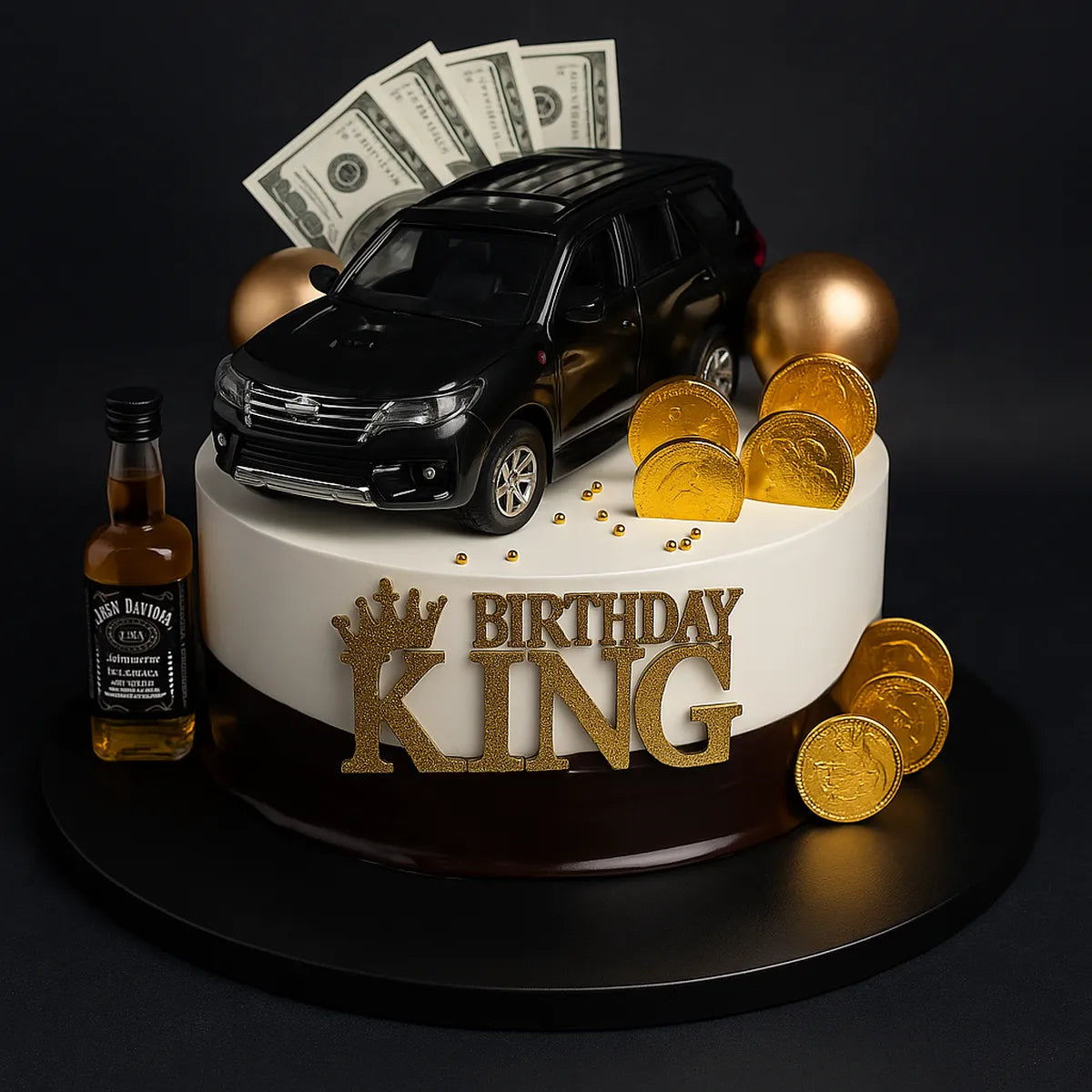 Custom King Car Money Cake in Meerut-The Baking Kaur