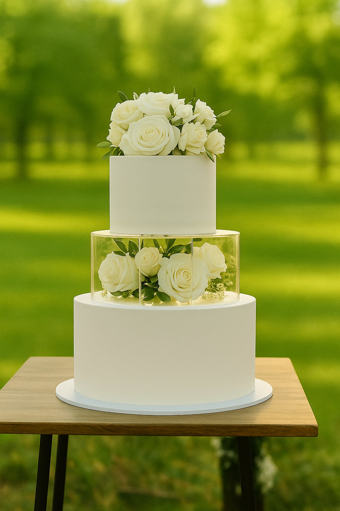 Delicate Lace-Inspired Wedding Cake