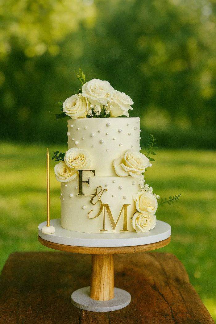 Designer Monogram Wedding Cake