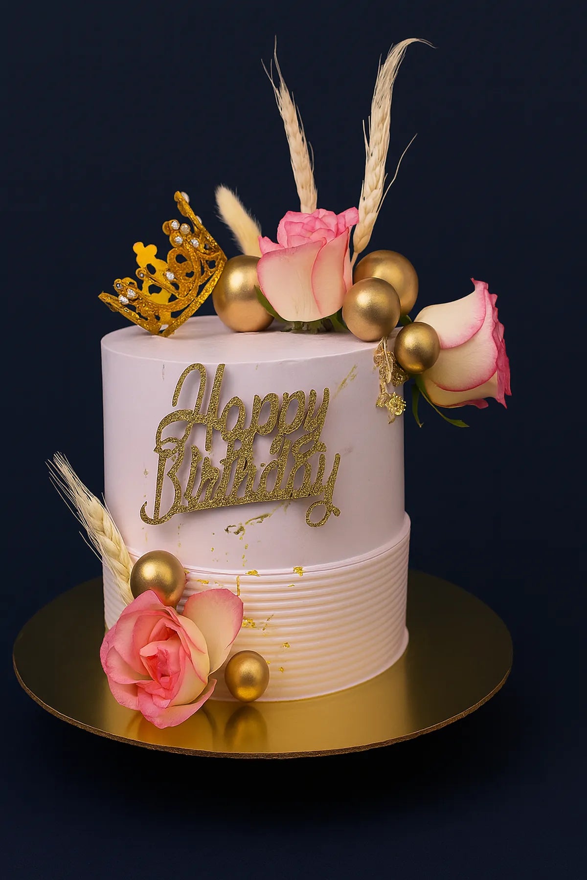 Elegant King Queen Flower Cake in Meerut-The Baking Kaur