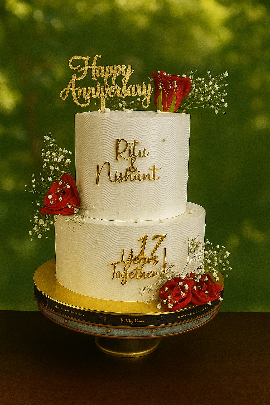 Enigma Artistry Wedding Cake two tier wedding cake in Meerut by The Baking Kaur — luxury designer finish with elegant details and premium embellishments. Perfect for weddings, engagements, and anniversary celebrations.
