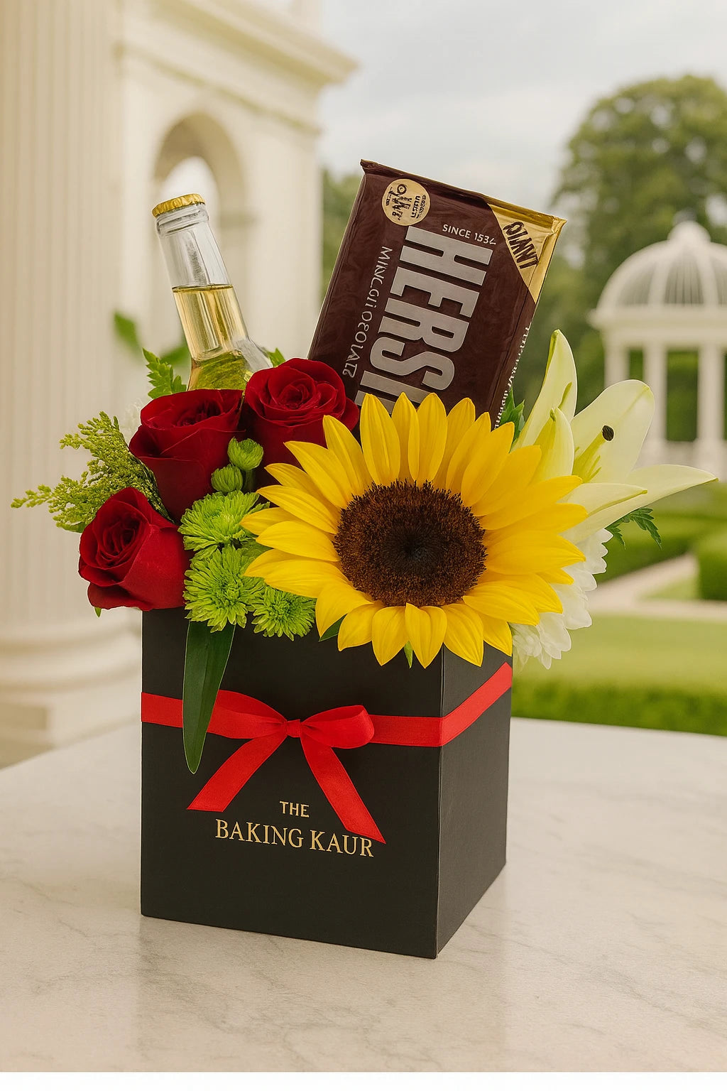 Everyday Celebration Cake & Flowers Hamper