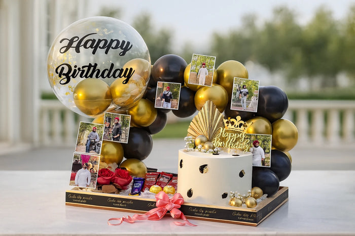 Everyday Love Cake & Mixed Flowers Balloon Hamper