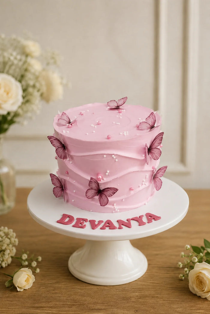 Butterfly Garden Theme Cake