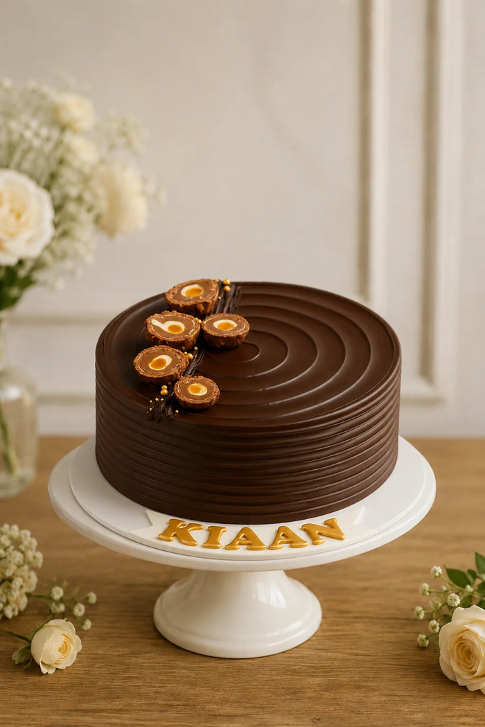 Chocolate Swirl With Chocolates Theme Cake
