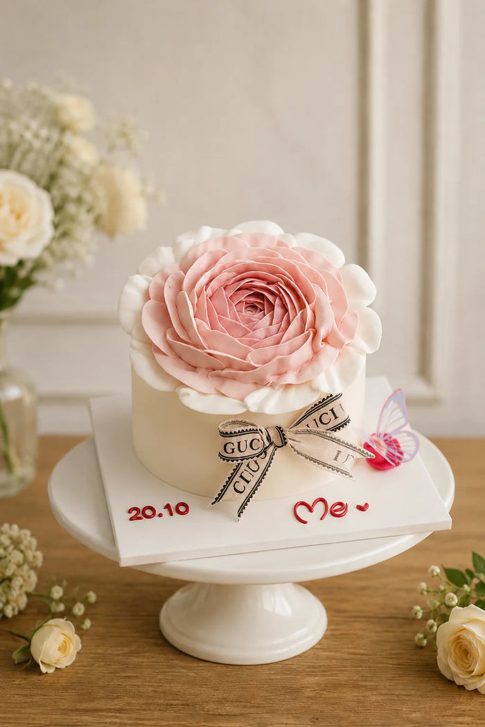 Floral Ranunculus Celebration Cake