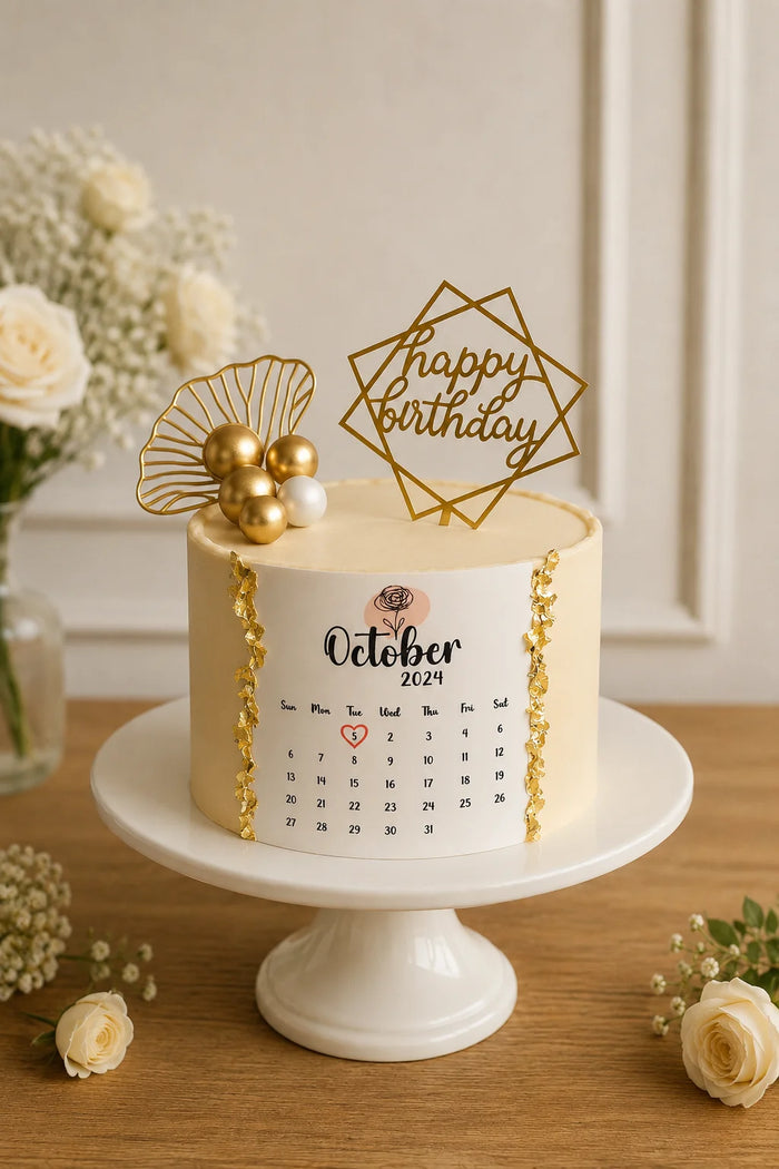 1st Birthday October 2024 Calendar Birthday Cake in Meerut