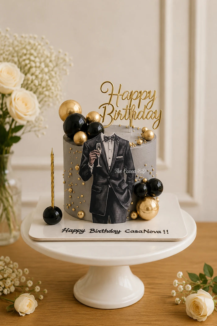 Gentleman Tuxedo Suit Theme Cake