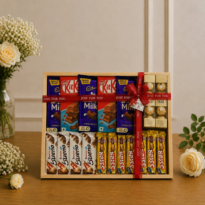 Gourmet Chocolate & Floral Elegance Hamper