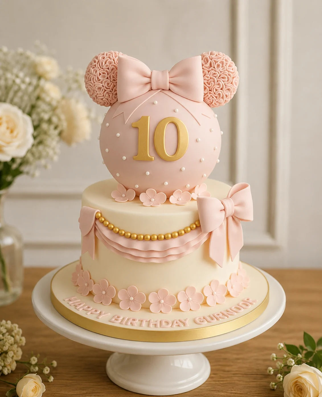 Handcrafted Pastel Mix Elegant 2-Tier Birthday Tier Cake baked fresh by The Baking Kaur, Thapar Nagar, Meerut