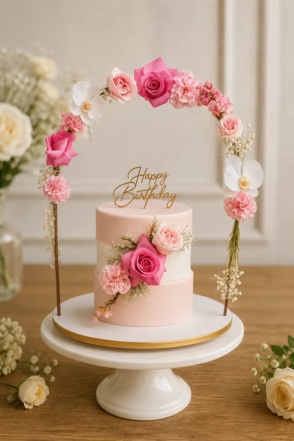 Handcrafted Happy Birthday Pastel Mix 2-Tier Birthday Tier Cake baked fresh by The Baking Kaur, Thapar Nagar, Meerut