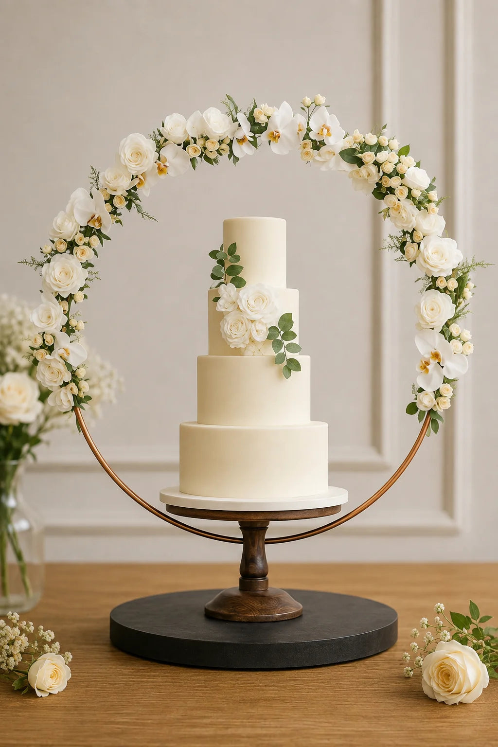 Handcrafted Pastel Mix Rose Luxury 4-Tier Wedding Tier Cake baked fresh by The Baking Kaur, Thapar Nagar, Meerut