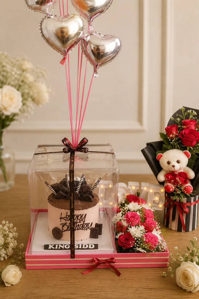 King Sidd Birthday Gourmet Chocolate & Floral Luxury Hamper