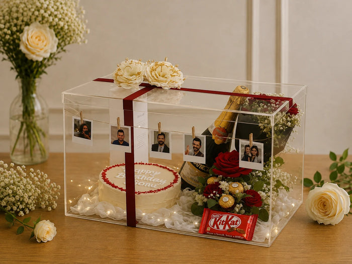 Personalized Birthday Celebration Acrylic Keepsake Hamper