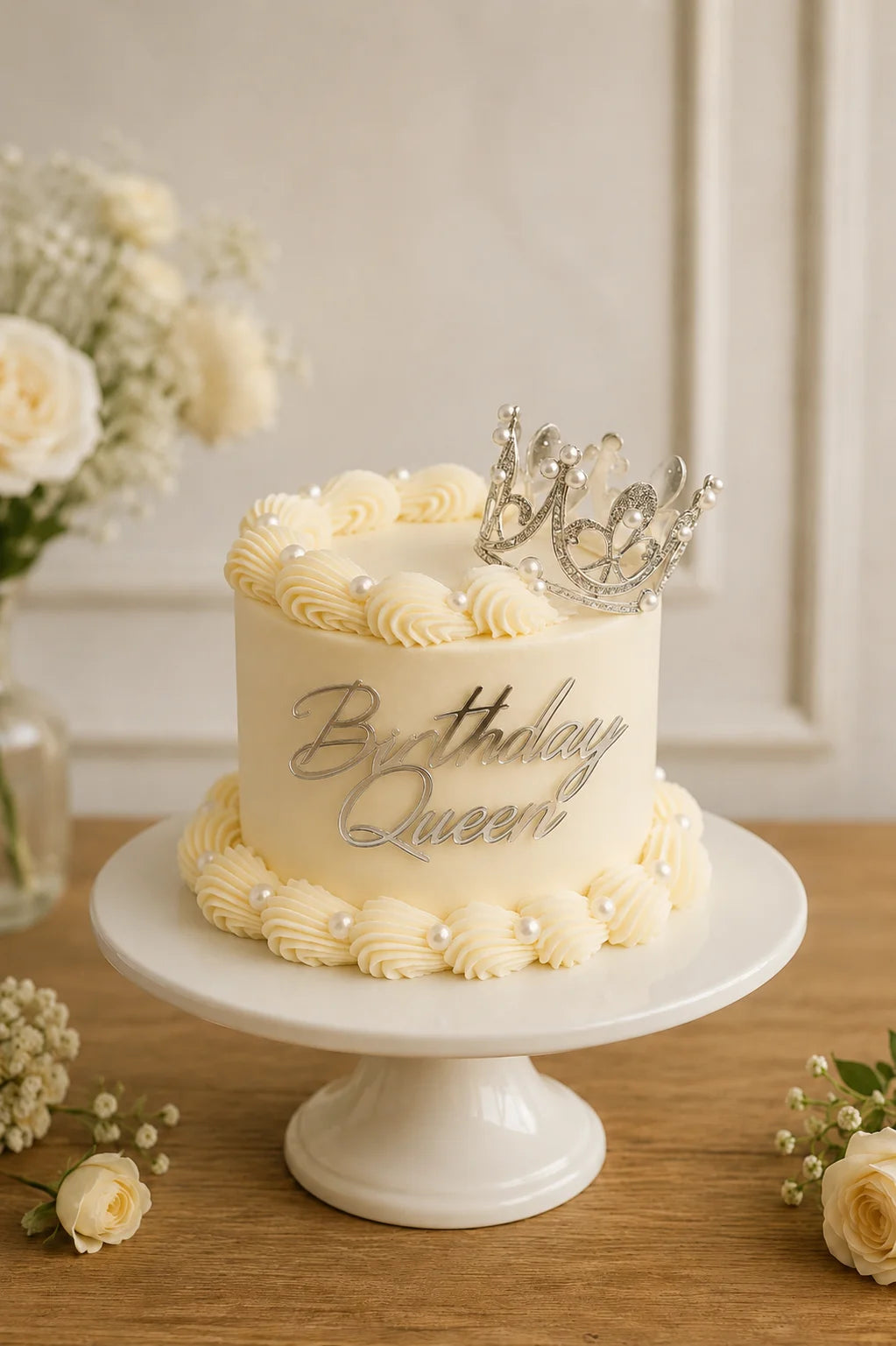 Handcrafted Birthday Queen Peach Birthday Cake baked fresh by The Baking Kaur, Thapar Nagar, Meerut