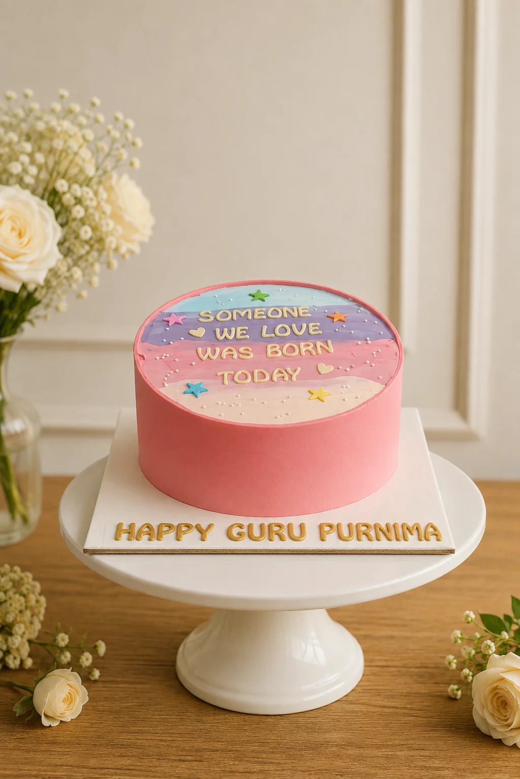 Handcrafted Peach Floral Other Cake #2 baked fresh by The Baking Kaur, Thapar Nagar, Meerut