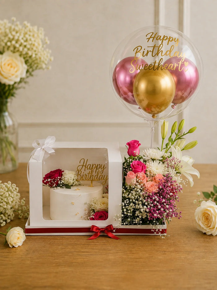 Blush & Gold Floral Birthday Celebration Hamper