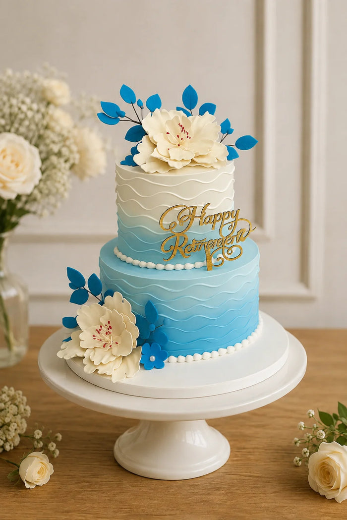 Two-Tier Floral Celebration Cake