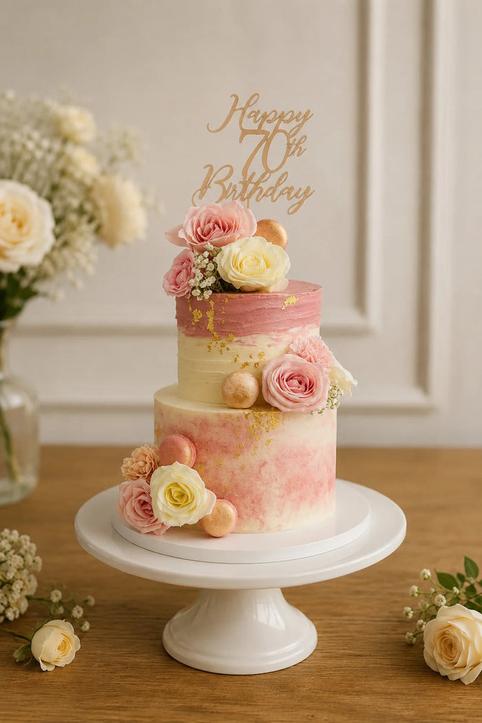 Ivory 70th Birthday Celebration Birthday Cake in Meerut