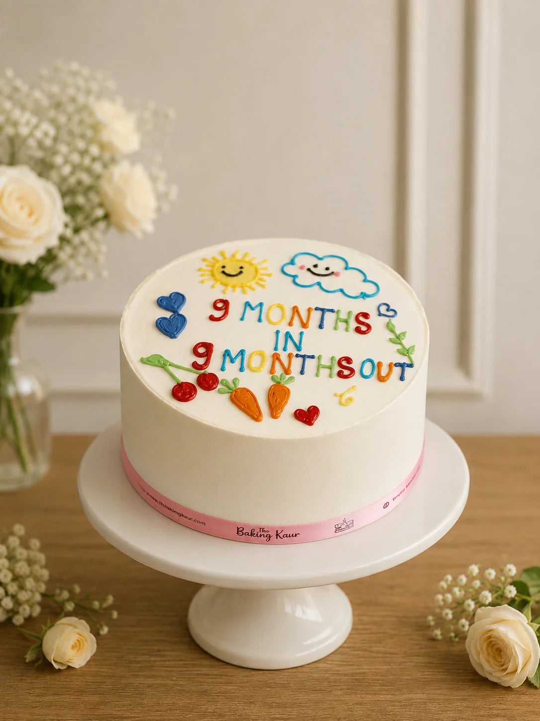 Handcrafted Peach Elegant Birthday Cake #6 baked fresh by The Baking Kaur, Thapar Nagar, Meerut