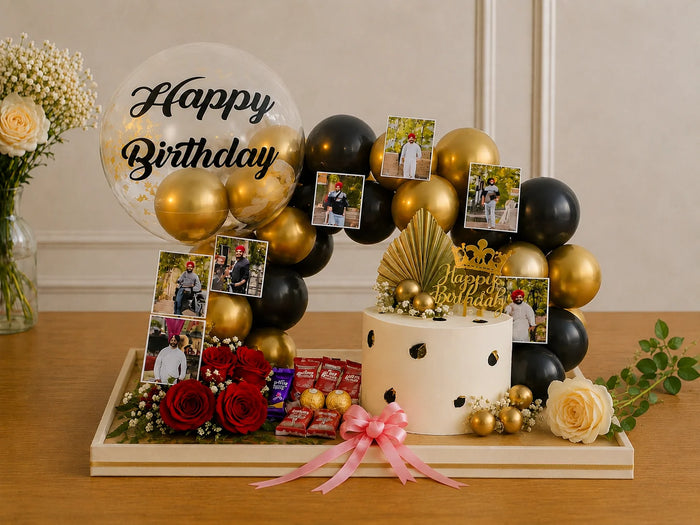 Golden Memory Custom Photo & Cake Luxury Hamper