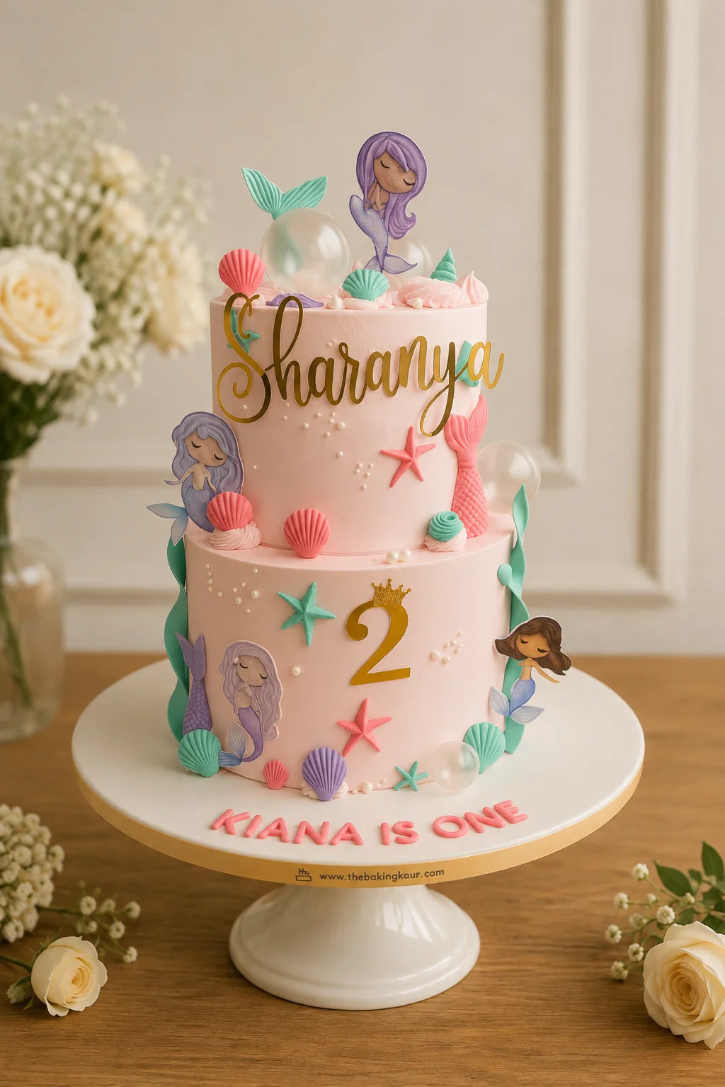 Handcrafted Pastel Mix Elegant 2-Tier Birthday Tier Cake #2 baked fresh by The Baking Kaur, Thapar Nagar, Meerut