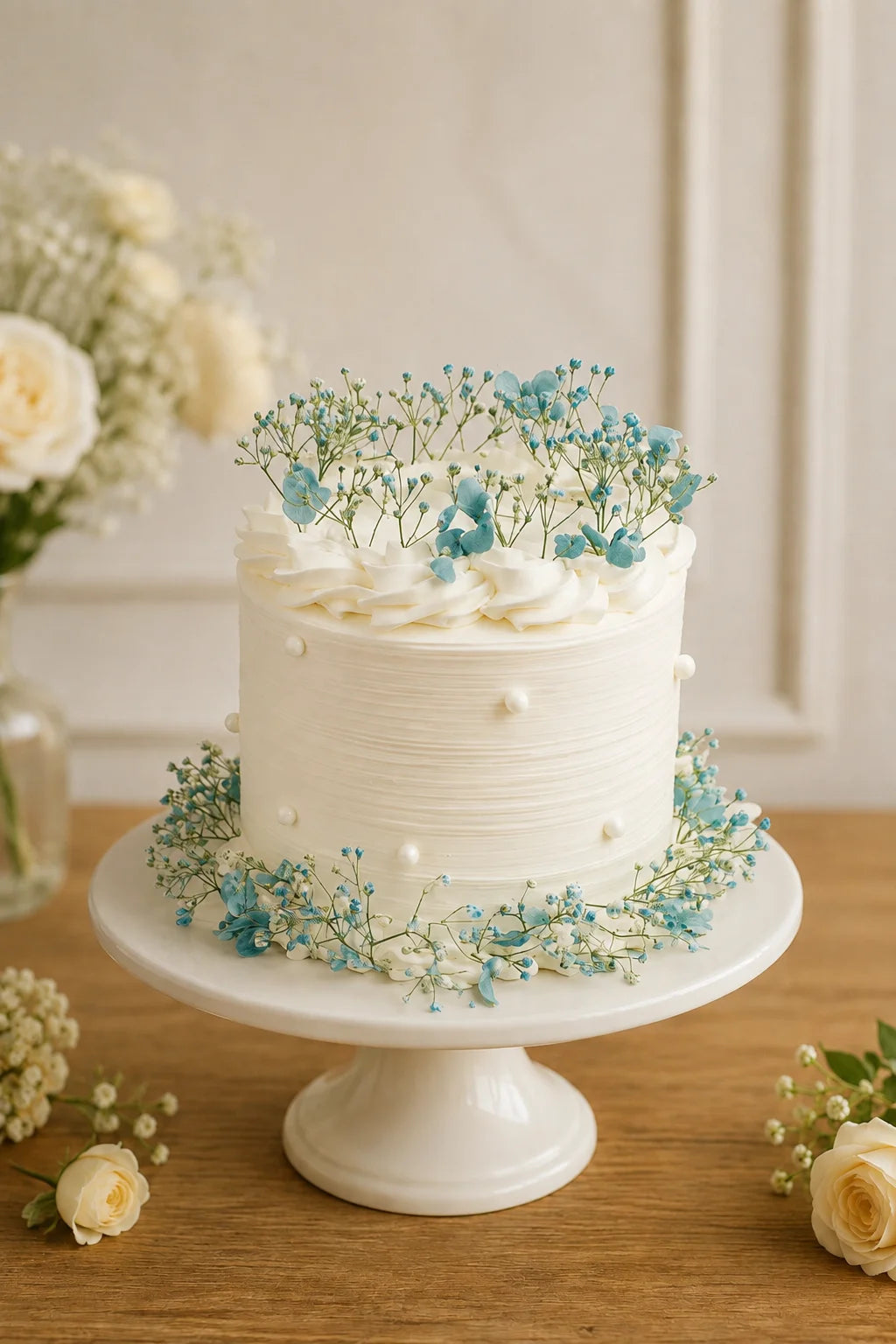Handcrafted Peach Mixed Floral Luxury Anniversary Cake baked fresh by The Baking Kaur, Thapar Nagar, Meerut