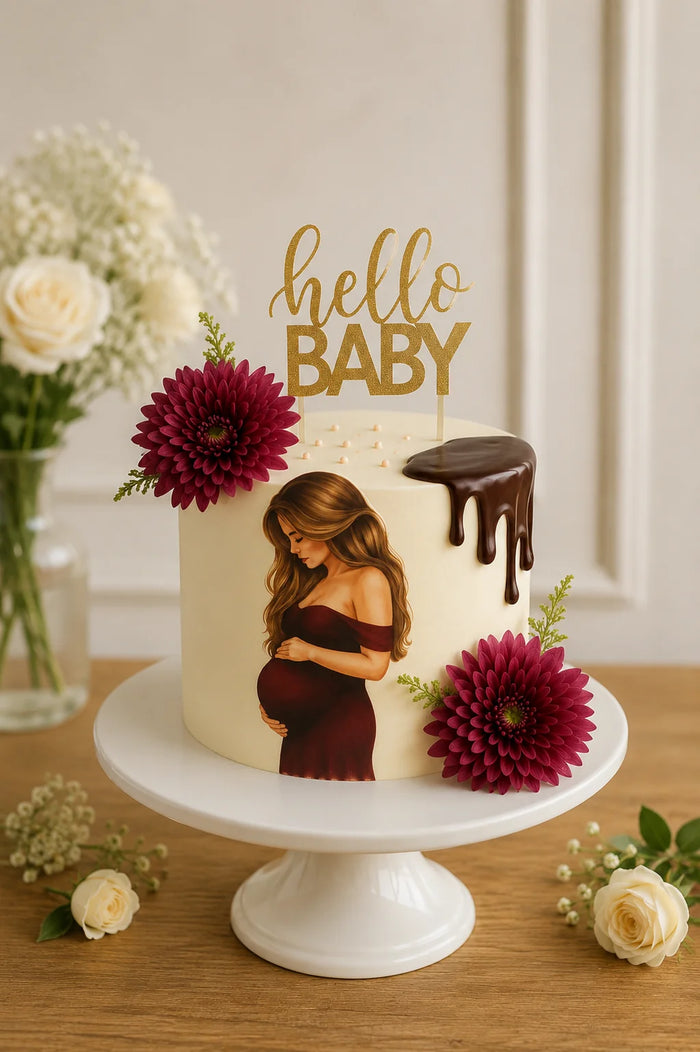 Baby Shower And Maternity Portrait Cake
