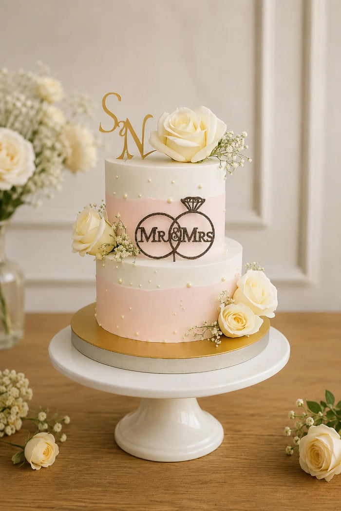 Two-Tier Wedding & Engagement Cake