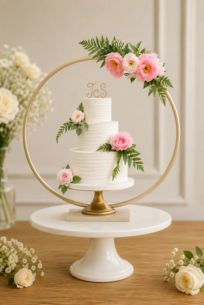 Three-Tier Floral Arch Celebration Cake