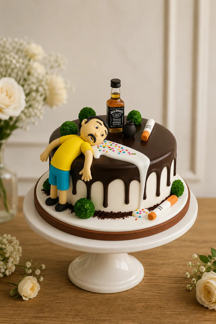 Drunk/Party Cartoon Character Theme Cake