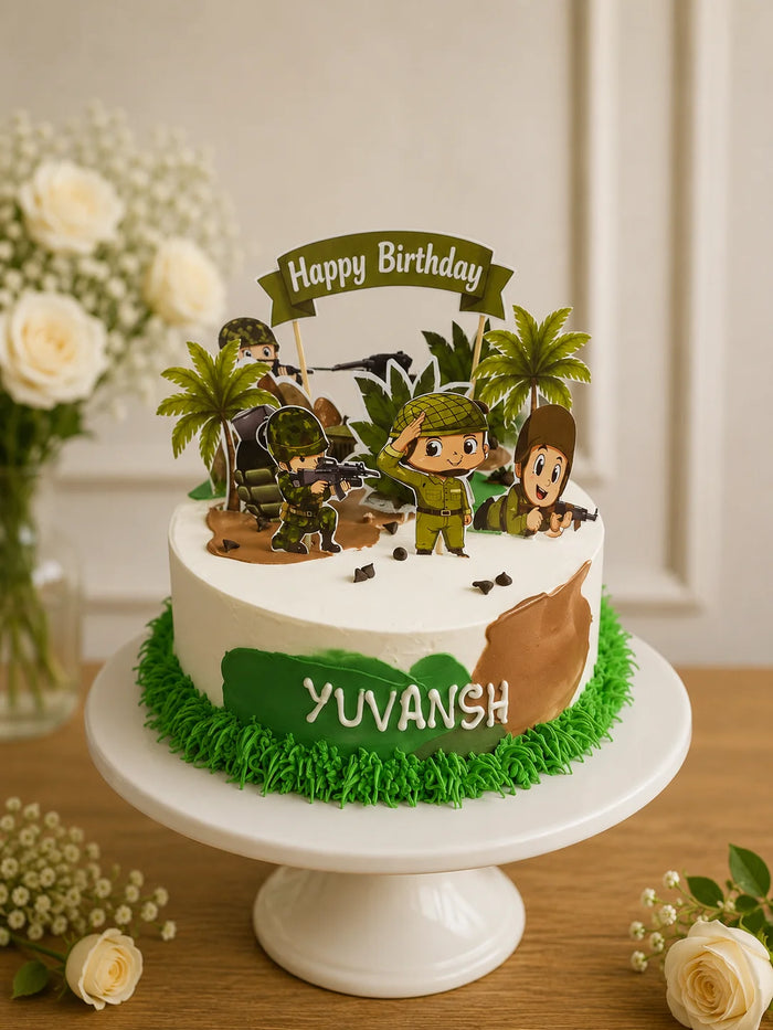 Army / Military Cartoon Birthday Cake