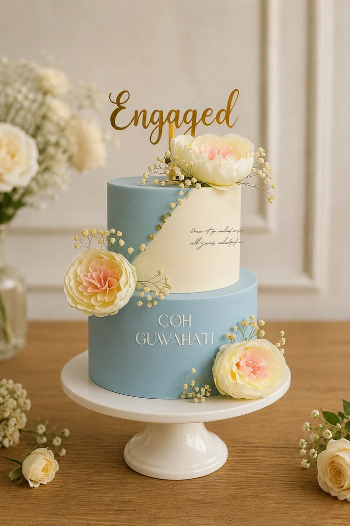 Engagement Floral Celebration Cake