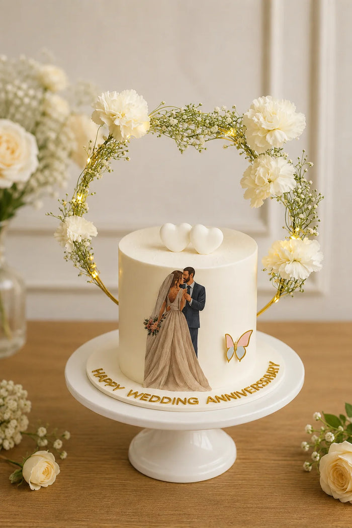 Floral Arch Anniversary Cake