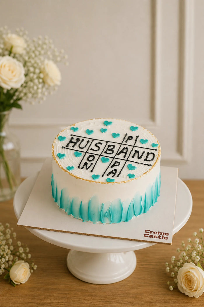 Crossword Puzzle Husband Celebration Cake