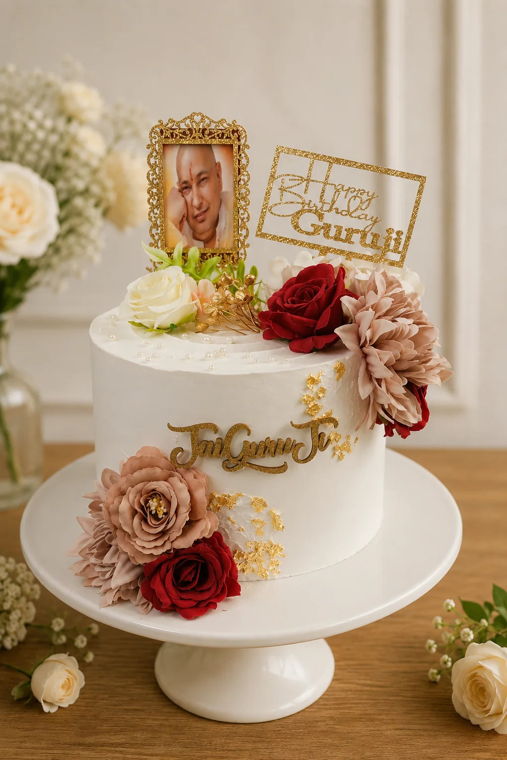 Handcrafted Pastel Mix Mixed Floral Elegant Birthday Cake baked fresh by The Baking Kaur, Thapar Nagar, Meerut