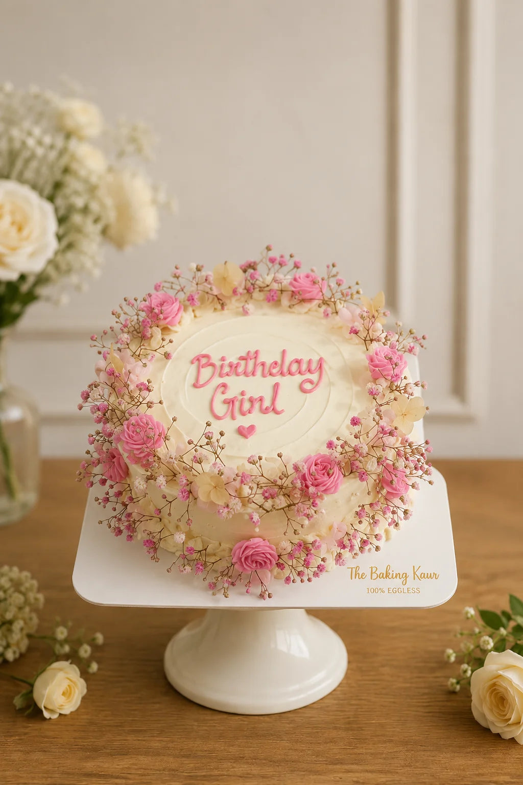 Handcrafted Birthday Girl Pastel Mix Birthday Cake baked fresh by The Baking Kaur, Thapar Nagar, Meerut
