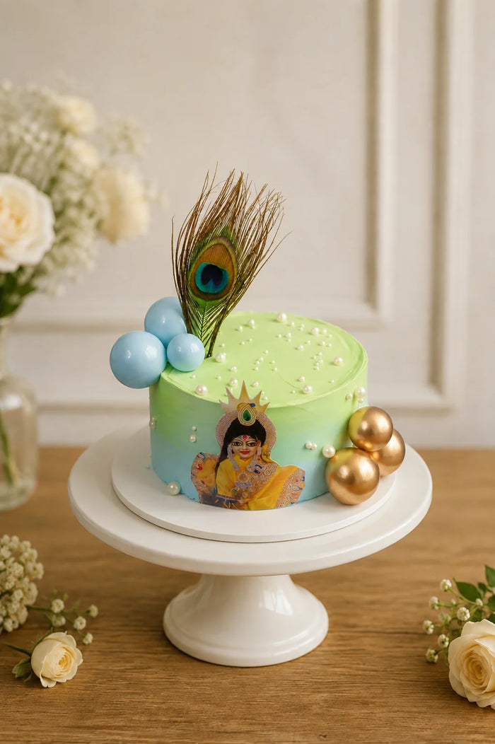 Bal Krishna Devotional Theme Cake