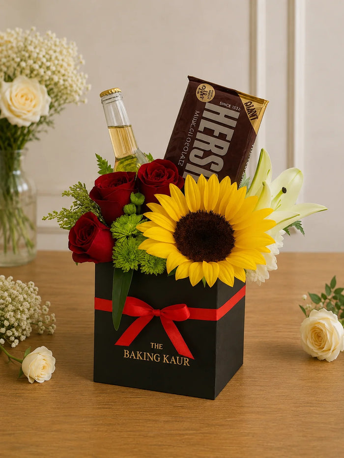 Sunflower & Rose Gourmet Chocolate Gift Box