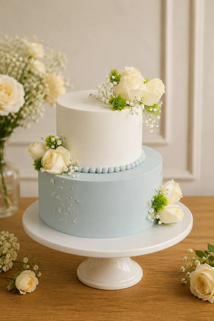 Two-Tier Floral Celebration Cake