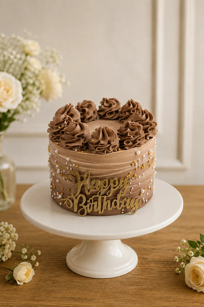 Minimalist Chocolate Swirl Birthday Cake in Meerut