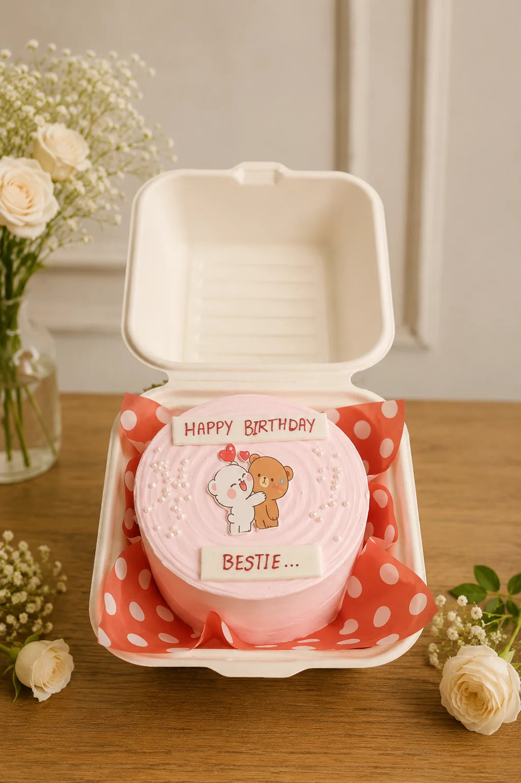Handcrafted Happy Birthday Bestie... Pastel Mix Birthday Cake baked fresh by The Baking Kaur, Thapar Nagar, Meerut