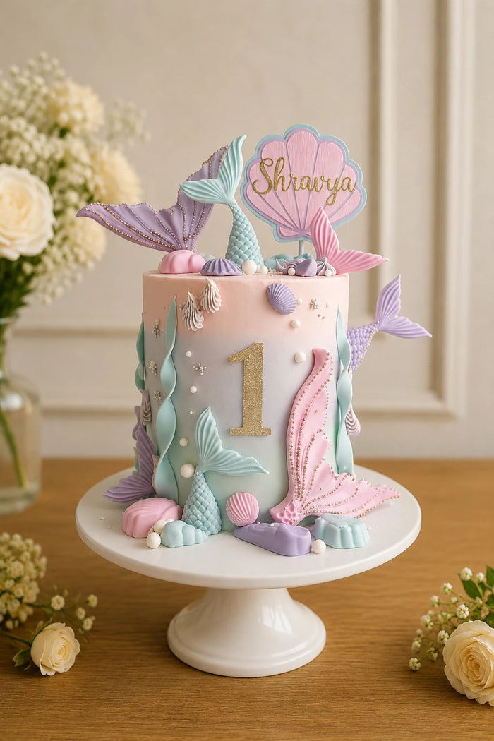 Mermaid Under The Sea Theme Cake