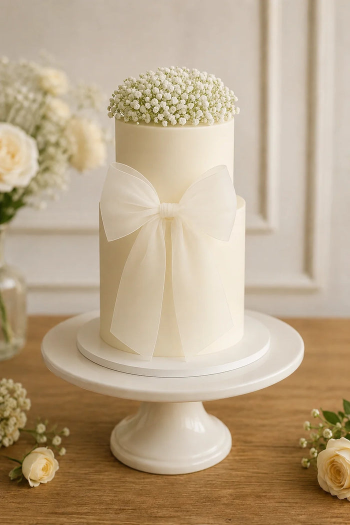 Two-Tier Coquette Bow Theme Cake